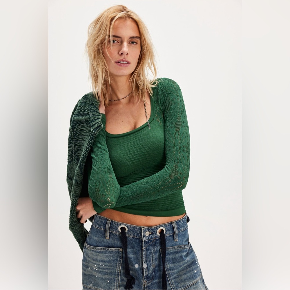 NWT Free People So Many Likes Long Sleeve Shirt